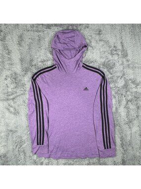 Adidas Size Medium Lavender Climalite Long Sleeve Hooded Tee